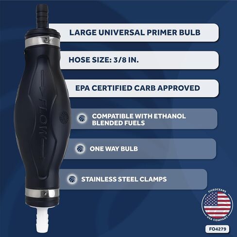 Five Oceans 3/8-Inch Fuel Primer Bulb, Universal Outboard Fuel Line Primer Bulb, Large EPA/CARB Approved, Compatible with Ethanol Blended Fuels - FO4279 in Saudi Arabia
