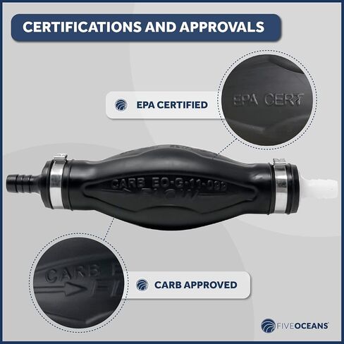 Five Oceans 3/8-Inch Fuel Primer Bulb, Universal Outboard Fuel Line Primer Bulb, Large EPA/CARB Approved, Compatible with Ethanol Blended Fuels - FO4279 in Saudi Arabia