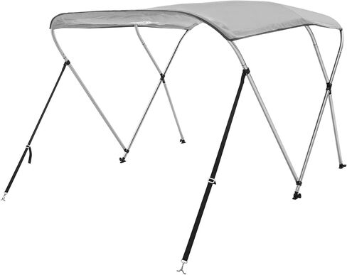 VEVOR 3 Bow Bimini Top Boat Cover, 900D Polyester Canopy with 1" Aluminum Alloy Frame, Waterproof and Sun Shade, Includes Storage Boot, 4 Straps, 2 Support Poles, 6'L x 46"H x 67"-72"W, Pacific Blue in Saudi Arabia