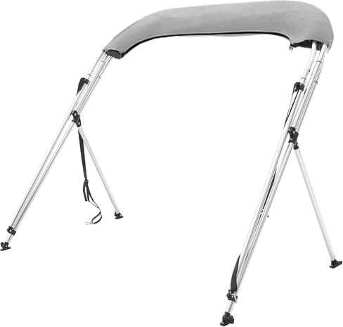 VEVOR 3 Bow Bimini Top Boat Cover, 900D Polyester Canopy with 1" Aluminum Alloy Frame, Waterproof and Sun Shade, Includes Storage Boot, 4 Straps, 2 Support Poles, 6'L x 46"H x 67"-72"W, Pacific Blue in Saudi Arabia