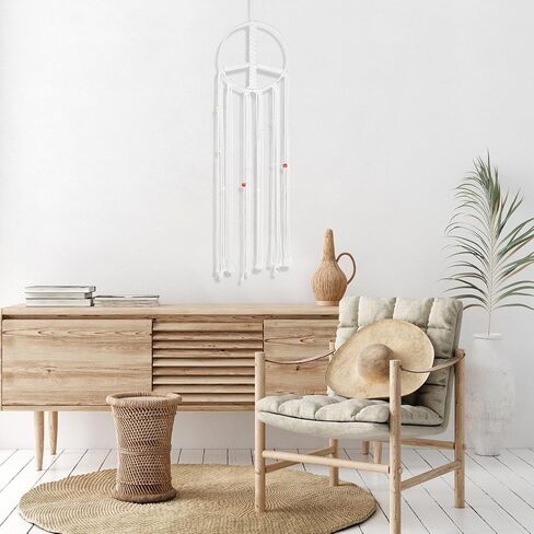 Macrame Wall Hanging Peace Sign with Woven Tassels and Wooden Beads Hippie Wall Decor Peace Sign Decor Boho Dream Catcher for Home Bedroom Decor Craft Gifts in Saudi Arabia