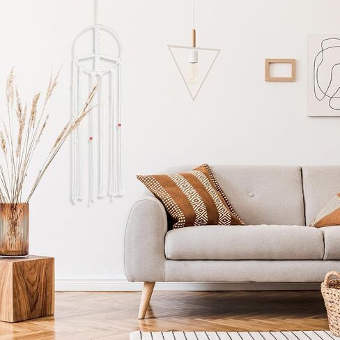 Macrame Wall Hanging Peace Sign with Woven Tassels and Wooden Beads Hippie Wall Decor Peace Sign Decor Boho Dream Catcher for Home Bedroom Decor Craft Gifts in Saudi Arabia