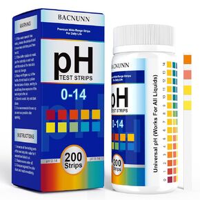 pH Test Strips 0-14: 200 Strips Universal Litmus Paper pH Test Strips for Urine & Saliva Testing & Water & Food and Alkaline & Acid Levels, Get Highly Accurate Results in Seconds