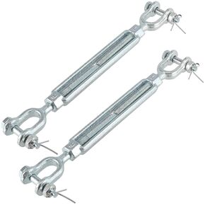 2 PCS 12 Inch Heavy Duty Turnbuckle, Galvanized Steel Jaw and Jaw Turnbuckle for Wire, Cable, Rope, 4000 lbs Working Load Limit, 1/2 Inch Threaded Diameter