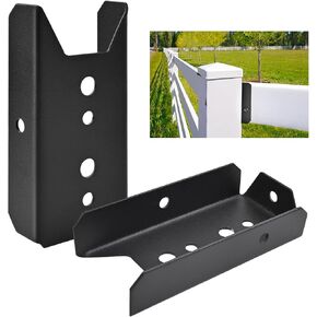 LukLoy 2x4 دعامات للسكك الحديدية الخشبية، 50 حزمة من موصلات دعامات الدرابزين ذات السطح الأسود لـ 2 بوصة × 4 بوصة (في الواقع 1.5 بوصة × 3.5 بوصة) عمود خشبي، دعامات سياج 20 قياس، مسامير غير متضمنة