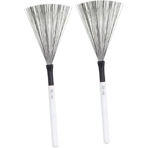 2pcs Drum Drum Brush Cajon Brush Rollers Jazz Drum Jazz Drum& Percussion Acoustic Drum Snare Drum Metal Wire Drum Metallic Line Drum Kit Steel