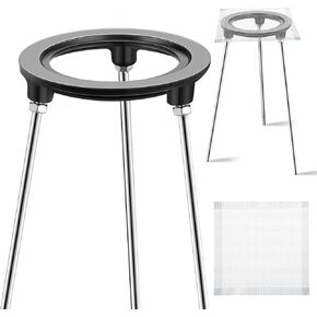 12 Inch Tripod with 4 Pcs Mesh Screen Lab Bunsen Burner Tripod Stand Cast Iron Removable Legs Experimental Teaching Equipment for Heating and Soldering Laboratory Chemistry Education