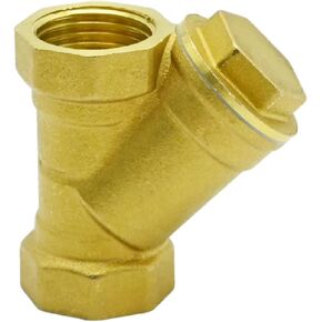 1/2'' Y Strainer, Female Thread Y Shaped Brass Strainer Filter Valve Connector Pipe,Fittings Adaptor Connector for Water Oil Separation