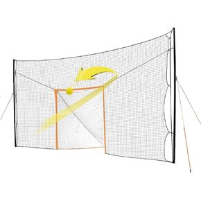 Lacrosse Goal and Lacrosse Backstop Net Rebounder - 10ft x 19ft Lacrosse Rebounder for Backyard All-in-One Training Solution - Lacrosse Nets for Backyard