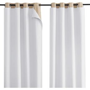 NICETOWN 100% Blackout Curtain Liners for Sheer Curtains, Cold Heat Light Noise Blocking Liners with Rings: Easy to Open and Closed, Thermal Liners for 84 inches Long Curtains, 1 Pair, 50" x 80"