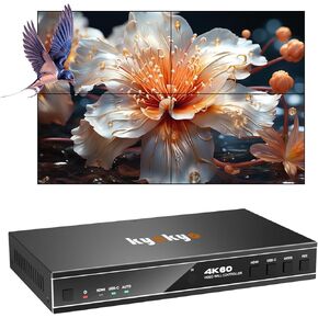 Video Wall Controller 2x2 4K - 4 TV Screens Into 1 Walls Display Screen Processor - Multi Tvs Matrix HDMI 4K60HZ