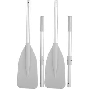 Dinghy Paddle, Boat Oars, with 2Pcs Rod High Toughness Water Sports Paddle Grey Aluminium Alloy Oars Canoe Kayak for Inflatable Boat Rubber Dinghy Water Marine Sports