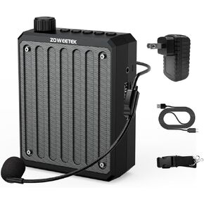 ZOWEETEK Bluetooth Voice Amplifier for Teachers,Voice Amplifier Microphone Headset, Portable Voice Amplifier for Classroom, Meeting,Tourist guide, Church,Supports MP3 Format Audio, Teacher Must Haves