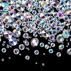 Hicarer 800 Pieces Diamond Decorations Acrylic Diamond Table Scatter Crystals for Table for Vase Fillers Party Table (Gradient Blue,30mm, 20mm, 12mm, 8mm, 4mm)