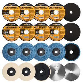 3Inch Angle Grinder Wheel Set, 75mm Cutting Grinding Polishing Discs with 10mm Arbor for Cutting Wood, Tile, Polishing Metal (20Pcak)