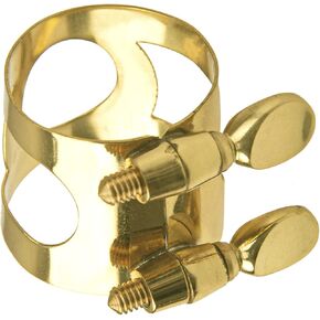 1Pcs Yootones Metal Alto Saxophone Mouthpiece Ligature Double Screws Compatible with Saxophone (Gold)