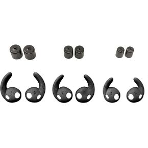 Walker's 25 NRR Replacement Tips & Fins Pack for Silencer 2.0 Rechargeable Shooting Hunting Hearing Protection Earbuds | 3 Pairs of Tips, 3 Pairs of Fins - S/M/L