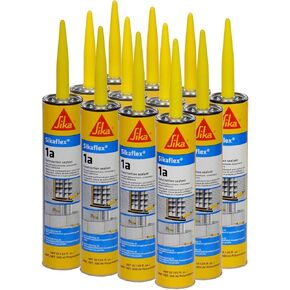 Sikaflex 1A Polyurethane Premium Grade High Performance Elastomeric Sealant, 10.3 fl oz Capacity, Limestone, 12 Tubes