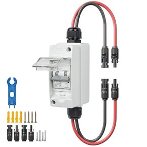 30A Solar Panel Disconnect Switch 400V DC/AC PV Disconnect Switch Miniature Circuit Breaker with Box IP65 Waterproof UV-Proof for Solar PV Homes Battery (30 Amp)