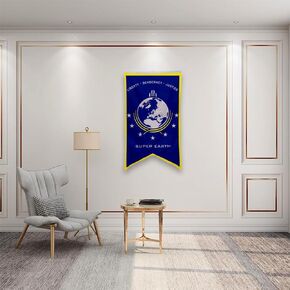 Super Earth Banner Flag Poster Man Cave Bed Room Home Office Party Decor 30x50 Inch Blue (A)