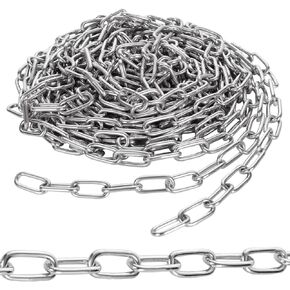 1/8" Stainless Steel Link Chain, Galvanized Metal Chain, 26.2 Ft Small Strong Chain Link Chain, Utility Metal Decorative Chain Camping Pet Dog Chain Hanging Chain for Bird Feeder Planters Signs in Kuwait