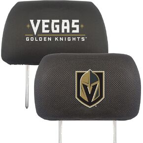 FANMATS 24558 Vegas Golden Knights Embroidered Head Rest Cover Set - 2 Pieces