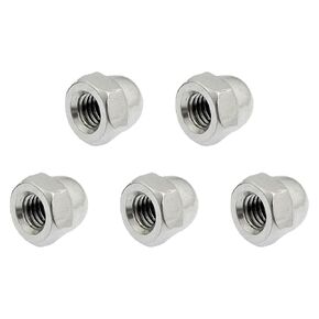 Acorn Cap Nuts(M8x1.25mm) 5Pcs, Stainless Steel Acorn Dome Cap Head Hex Nuts - for Industrial Mechanical Equipment, Silver Tone