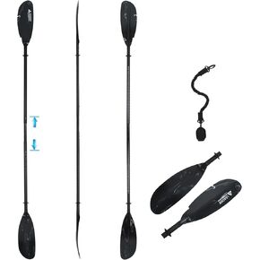 Leader Accessories Adjustable Kayak Paddle 90-98 inches/230-250cm Aluminum Alloy Shaft for Kayaking Boating Canoeing with Paddle Leash