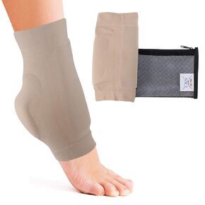 CRS Cross Boot Bumper Gel Pad Sleeve - Padded Skate Sock for Foot Protection of Achilles Tendon (heel) and Lace Bite (front of foot). Skating, Hockey, Roller, Ski (One Size Fits Most)