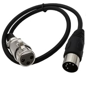 MIDI to XLR Cable MIDI 5 Pin DIN Male to XLR 3 Pin Female Cable for Match Music Instruments or Cable with MIDI or XLR Connector 1.64FT