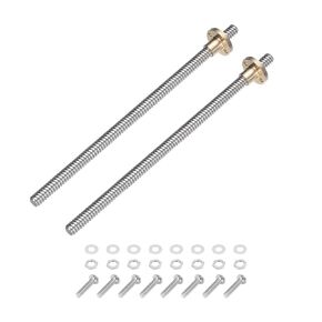 uxcell 2 Pcs 200mm / 8 Inch Tr8x2 Stainless Steel Lead Screw with T8 Brass Nut - [ Acme Thread, 2mm Pitch, 8mm Lead ] for 3D Printer Z Axis, CNC Machine