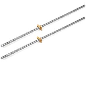 365mm T8 Z Axis Lead Screw Z Rod Stainless Steel Threaded Rod with Brass Nut Z-axis Upgrade Kit for Ender 3 V2/Ender 3 V2 Neo/Ender 3 Pro/Ender 3/Ender 3 Neo/Voxelab 3D Printer