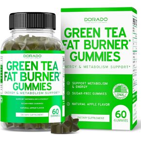 Green Tea Fat Burner Weight Loss Gummies (60 Count) Fat Burner Women - Appetite Suppressant for Weight Loss Women - Belly Fat Burner for Men - Weight Loss Supplement - Weight Loss Products - USA Made