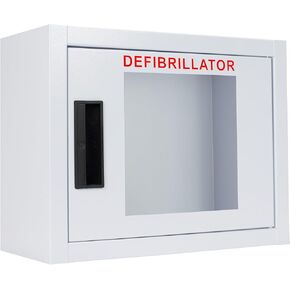 Standard, Nonalarmed AED Cabinet, Compact. Fits Many Defibrillators on The Market. Measures 11.63" H x 14.75" L x 6.75" D. Essential Storage for Indoor AEDs.