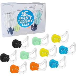10Pcs/Box Swimming Nose Clips for Children (Age 7+) and Adults, Waterproof with Silica Gel