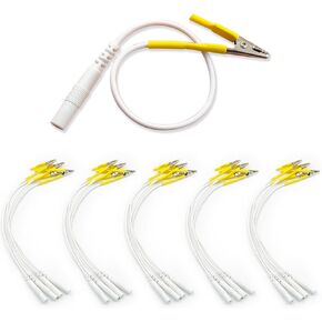 سلك كهربائي للإبر الجافة - BesCable 20 قطعة من أسلاك عشرات الأسلاك الرائدة مع مشابك التمساح لوحدة العلاج الطبيعي لوحدة عشرات - كابل دبوس أنثى إلى مشبك التمساح 2.0 مم in Kuwait