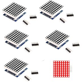 5PCS MAX7219 8x8 Dot Matrix LED Display Module 5V MCU Control MAX7219 8 * 8 LED Dot Matrix DIY Kit (Blue)