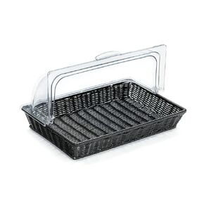 GET CO-3426-CL Rectangular Plastic Flip Top Cover for Basket, 16.75" x 11.5", Clear