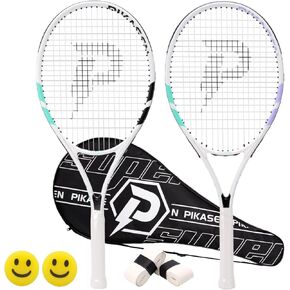 27 Inch Tennis Rackets for Adult Recreational 2 Players Tennis Rackets Set with 2 Overgrips and 1 Tennis Bag. Perfect for Beginners and Students Training