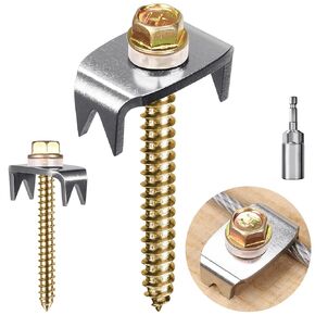 Reusable Fence Staples, 200pcs Fasteners for Wire Fence, Fencing Staples for Wire Fence, Fence Nails with Wire Fixer for Softwoods, Wire Fence Staples for Metal Grid