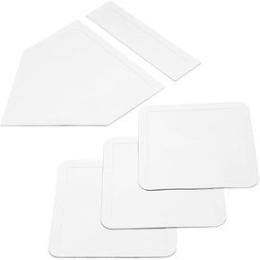 Baseball & Softball Base Set 5 Piece Rubber Field Bases for Kids & Adults Throw Down Bases for Baseball, Softball, Teeball, Kickball, Backyard, Practice (5pcs-White)