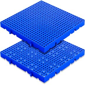2 Pcs Plastic Pallets Waterproof Lightweight Storage Grid Pad Breathable Floor Storage Pad Nestable Grids Article Racks for Supermarket Basement Garage (15.75 x 15.75 x 1.97 Inches)