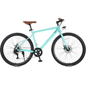 700C Road Bike, Hybrid Bike, Road Bicycle for Adult Commuter Bike Step-Through 7 Speeds Gravel Bike with Lights