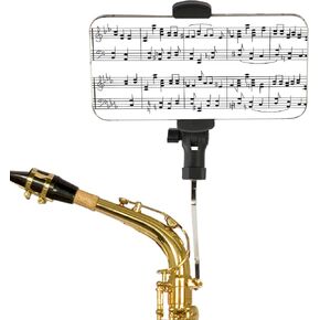 Alto Saxophone Phone Holder, Sax Lyre Music Clip 4mm Square Head Saxophone Phone Mount to Fix Your Phone Securely Easy to Read Music