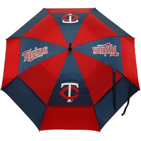 Team Golf MLB 62" Golf Umbrella with Protective Sheath, Double Canopy Wind Protection Design, Auto Open Button