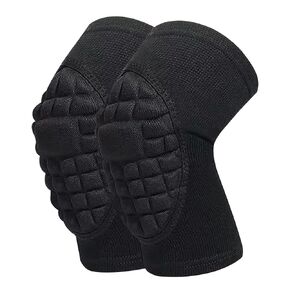 Knee Pads for Adults, Women Men, Thick Sponge Padded Knee Sleeve, Support for Basketball, Volleyball, Football, Hiking, Cycling, Gardening, Housework, Cleaning and More, Black, L