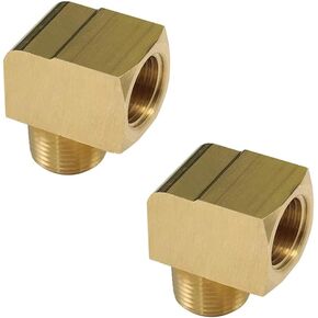 Brass Street Elbow, Male x Female Elbow, 1/2" Male x 1/2" Female NPT, (2 Pack)