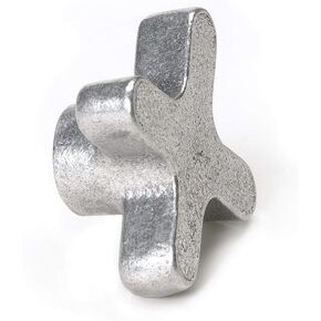 Morton HK-621 Zinc Plated Cast Iron 4-Arm Hand Knob, Fluted Head, 1-1/2" Length x 2-1/2" Width