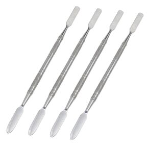 Stainless Steel Laboratory Mini Double-Ended Spatula Semi-Micro Shovel Conical Arrow End Flat End 6.22 Inches 4PCS