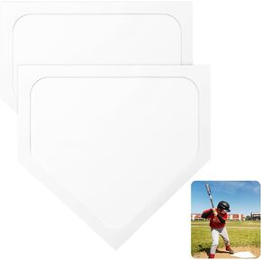 MAQUITA Baseball Home Plate Throw Down Baseball Bases Heavy Duty Pitcher's Mound Rubber Bases for Softball Kickball Practice Pitching Hitting, White
